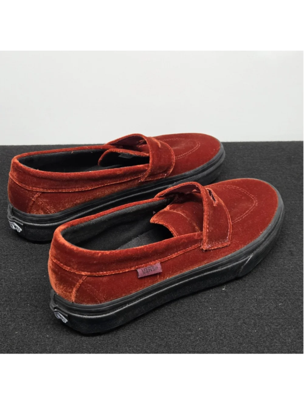 Vans Skate Style 53 Porto Red Velvet Loafer Slip On Womens 7.5 Mens 6.0